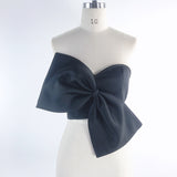 A92244 Bow Wrapped In Bras And Shoulders With Short Shirt Women Women Tops Direct Selling HZ0107