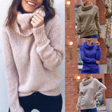 New Sweater Women's Horse Hair Solid Color Long-Sleeved Collar Knitwear Shirt In Autumn And Winter 2025