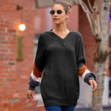 2025 New Sweater Women Autumn And Winter Explosion Chicken Heart V Neck Lantern Sleeve Striped Knitted Shirt