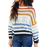 Fashion Striped Tendered Sweater Female Autumn 2025 Winter Student Blouse Burst Knitted Shirt