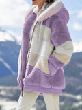 Wish2025 Hot New Autumn And Winter Loose Plush Multi-Color Hooded Coat Woman