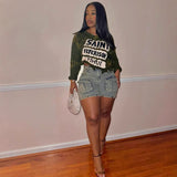 Women's Multi-Pocket Jeans Women's Fashion Personality Removable Button Straight Pants HZ0107