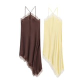 ZARZ Homemade New Women's Fashion Fashion Lace Lace-Up Silk-Sense Dress 5919 HZ0107