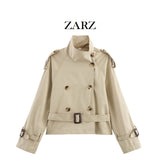 ZARZ Homemade New Women's Dresses Style Casual Classic Belt Buckle Short Windwear HZ0107