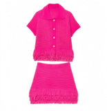 Women's Dress 2025 Fashion Suit High-Waist Mini Skirt Tuxedar T-Shirt Knitted Dress Comfortable Casual Style HZ0107