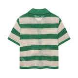 ZARZ Homemade New Women's Knitted POLO Shirt Coat Knitted Shorts HZ0107