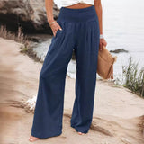 2025 New Spring Women's Casual Cotton Lint Comfortable Mid-Rise Trousers Women