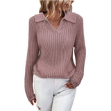 Autumn/Winter 2025 New Sweater Collar Collar Knitted Sweater Female