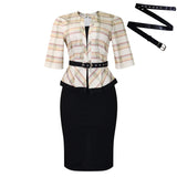 D573 Women's New Fashion Temperament Splicing Bag OL Pencil Skirt African Dress HZ0107