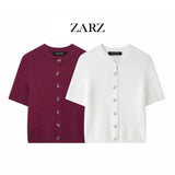 ZARZ Homemade New Women's Classic Bow Buckle Knitted Coat 9598/201 HZ0107