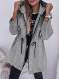 2025 Fashion Casual Autumn And Winter Hooded Zipper Jacket Women's Clothing HZ0107