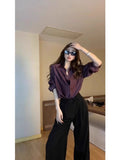 Old Money Wind Sunscreen Long-Sleeved Purple Shirt Coat Women Summer Acetic Yarn Ice Tuft