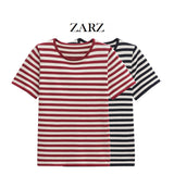 ZARZ Homemade New Women's Classic Striped Short-Sleeved Knitted T-Shirt 2893028 HZ0107