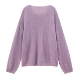 Autumn With A Set Of 2025 Purple Gentle Temperament Sweater Knitted Jersey Half Dress Two-Piece Skirt
