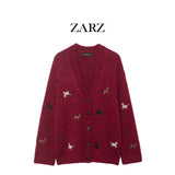 ZARZ Homemade New Women's Oceaned Tfleet Tweed Eye Knitted Coat 9598065 HZ0107