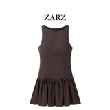 ZARZ Homemade New Women's Classic Bow With Sleeveless Round Collar Dress 3152278 HZ0107
