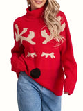 New Women's Clothing For Autumn And Winter 2025 Loose Christmas Elk Tweed Casual Long-Sleeved Sweater