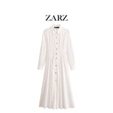 ZARZ Homemade New Women's Classic Clip Long-Sleeved Muffin Dress 0387053 HZ0107
