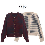 ZARZ Homemade New Women's Classic Fashion Striped Knitted Coat 1509104 HZ0107