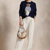 2025 New Women's Knitted Round Collar Loose Top Fashion Cherry Languid Long-Sleeved Sweater