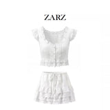 ZARZ Homemade New Women's Embroidered T-Shirt Embroidered Small Tricked Legs HZ0107