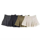 ZARZ Homemade New Women's Oceanic Folding Laminated Mid-Rise Skirt 4661504 HZ0107