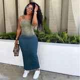 Women's New Sexy Hottie Gradually Erased Chest Open Fork Ass Elastic Denim Skirt HZ0107