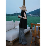 Commuter With Black Loose Sleeveless Top Design Loose Thin Casual Pants Women Summer New