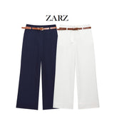 ZARZ Homemade New Women's Sea Gas Belt Rolling-Legged Pants 1478/134/401 HZ0107