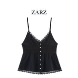 ZARZ Homemade New Women's Classic Oceanic Embroidered Lace Blouse 0881018 HZ0107