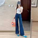 Small High-Waisted Elastic Micro-Horn Jeans Women Autumn And Winter French Retro No-Legs Horseshoe Horn Pants Spring And Summer