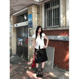 2025 New Ladies Summer Small Design Lace Slimming With Short-Sleeved Top Skirt