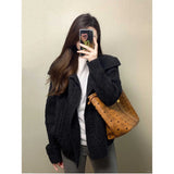 Temperament Vintage Knitted Sweater Asymmetric Knitted Cardigan Jacket Woman 2025 New Autumn And Winter