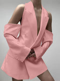 2025 New Shoulder-Bubble Bead Sleeve Fashion Suit Coat Women's Clothing HZ0107
