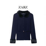 ZARZ Homemade New Women's Armificed Turf Effect Spliced Knitted Coat 2756/128 HZ0107