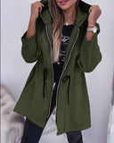 2025 Fashion Casual Autumn And Winter Hooded Zipper Jacket Women's Clothing HZ0107