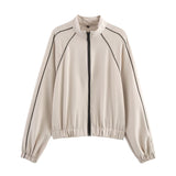 ZARZ Homemade New Women's Clothing Colling-Colried Pilot Jacket Coat With Wide Legs HZ0107