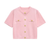 ZARZ Homemade New Women's Classic Short Sleeve Knitted Blouse Flat-Pin Miniskirt 623609 HZ0107