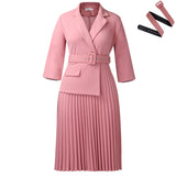 D592 Women's Autumn And Winter Women's Suit And Collar Temperament Pressure Skirt African Dress HZ0107
