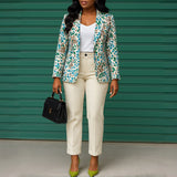 D458 Set Autumn And Winter New Fashion OL Lotus Leaf Side V Collar Blouse Trousers Two-Set HZ0107