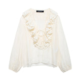 ZARZ Homemade New Women's Dresses Classic Oceanic Laminated Decored Shirt 8544/207 HZ0107