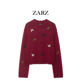 ZARZ Homemade New Women's Oceaned Tfleet Tweed Eye Knitted Coat 9598065 HZ0107