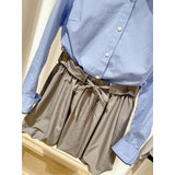 Zhao Luth Wears The Same Early Autumn Wearing A 2025 Korean Age-Reed College Style Sweater Shirt Shirt Three Sets