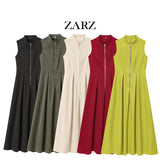 ZARZ Homemade New Women's Dress Dress Collar Sleeveless Waist Commuting Temperament 2902586 HZ0107