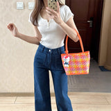 Small High-Waisted Elastic Micro-Horn Jeans Women Autumn And Winter French Retro No-Legs Horseshoe Horn Pants Spring And Summer