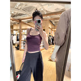 2025 Early Autumn Hip New Simple Casual Babes Vest Sling With Long-Sleeved Open Shirt Casual Top