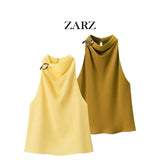 ZARZ Homemade New Women's Clothing Smocoat With Seam-Cloaught Hanging Collar Blouse 8919 911 HZ0107