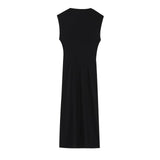 ZARZ Homemade New Women's Folding V-Neckless Fan Flute Dress 3897082 HZ0107