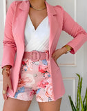 2025 New Casual Fashion Suit Small Suit Women's Clothing With Belt HZ0107