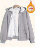 New Women's Winter Explosion Warm Plush Hoodie Jacket